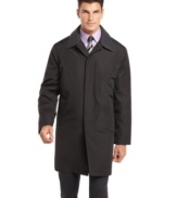 Don't let the weather stop you. This microfiber raincoat from London Fog is ready to handle any storm.