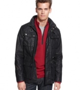 This moto-inspired jacket from Kenneth Cole is a lightweight layer ideal for the season.