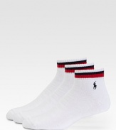 A three-pack of classic crew socks with a cushioned footbed, stripe detail and logo-embroidery.Pack of 3Logo embroidery77% cotton/19% polyester/2% spandex/2% rubberMachine washImported