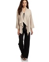 THE LOOKDraped shawl collarOpen-front styleLong sleevesAsymmetrical, draped front hemTHE FITAbout 38 from shoulder to hemTHE MATERIAL62% polyester/33% rayon/5% spandexCARE & ORIGINMachine washImportedModel shown is 5'11 (180cm) wearing US size Small. 