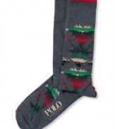 Casual crew socks by Polo Ralph Lauren will keep your feet warm and comfortable.