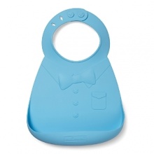 Designed with a spill-catch bottom, this bib keeps everything clean, from the baby to the floor. And food-grade silicone makes it easily washable for quick convenience. Designed with a spill-catch bottom, this bib keeps everything clean, from the baby to the floor. And food-grade silicone makes it easily washable for quick convenience.