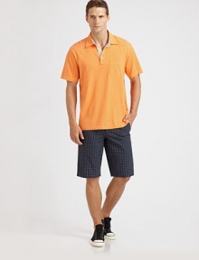Easy-fitting classic short, in a casual check print pattern that never goes out of style.Side slash, back welt pocketsInseam, about 12Rise, 8CottonMachine washImported Easy-fitting classic short, in a casual check print pattern that never goes out of style.Side slash, back welt pocketsInseam, about 12Rise, 8CottonMachine washImported