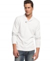 This INC International Concepts sweater has a handsome shawl neck and a classic fit.