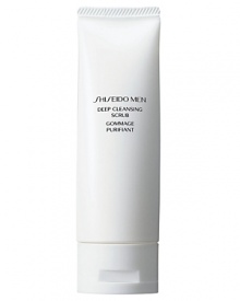 Shiseido Men Deep Cleansing Scrub. An invigorating face scrub that eliminates roughness, blackheads, and dull surface cells with triple deep-cleansing action. Gives dull fatigued skin a look of fresh energy. Recommended for all skin types. Use daily. Shiseido Men Deep Cleansing Scrub. An invigorating face scrub that eliminates roughness, blackheads, and dull surface cells with triple deep-cleansing action. Gives dull fatigued skin a look of fresh energy. Recommended for all skin types. Use daily.