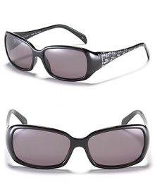 Small rectangle frame sunglasses with printed temples and signature logo detail for standout style. Small rectangle frame sunglasses with printed temples and signature logo detail for standout style.