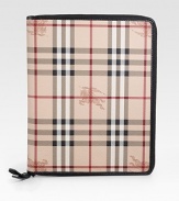 A well-crafted, forever-durable way to safely stow your beloved iPad®, designed in PVC with iconic checks outside and light padding inside. Fits all Ipad® models Zip closure 85% PVC/15% cotton 10W X 20½H X ½D Imported 