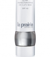 Perfectly portable and travel friendly, Ultra Protection Stick SPF 40 Eye Lip and Nose is the ideal travel companion. Wherever you may roam, your lips, eyes, nose and even ear lobes will be guarded from the sun's damaging rays. 0.35 oz. 