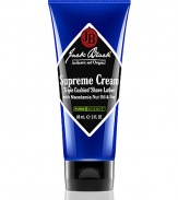 Supreme Cream Triple Cushion Shave Lather. The ultimate rich lather shave cream. The luxurious, creamy lather lifts whiskers up, away from the skin, for a smooth, ultra-close shave. Triple Cushion technology, with three protective hydrating layers, allows the razor to glide close to skin while offering a cushion of protection against razor burn irritation, nicks and cuts. Can be used with or without a brush. 3 oz. 
