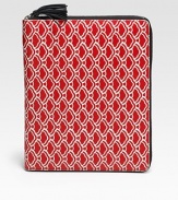 Secure your iPad® in this fashion-forward case, rendered in rich, printed leather for a signature look.Accommodates all iPad® modelsZip-around closureTwo inside open pocketsLeather lining8¼W X 10¼H X 3/4DImportedPlease note: iPad® not included