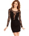 Sugar & Spice's party dress brings seductive style to the forefront with its curve-hugging fit and sheer lace insets.