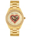 It's true love with this golden watch from Betsey Johnson.