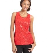 Get the party started in this petite sequined tank from Elementz!
