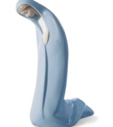 Shrouded in her iconic blue robe, Mary prostrates before baby Jesus. Beautifully handcrafted in Spain with elongated proportions, its purity of form and sentiment makes it a treasure to behold.