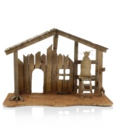 A beautiful stable perfects your annual nativity scene, featuring natural materials to complement Lladro's Jesus, Mary and Joseph figurines.