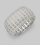 EXCLUSIVELY AT SAKS. From the Eden II Collection. Sparkling crystal pavé in a striped pattern for the ultimate eye-catching piece.Crystal Rhodium plated Diameter, about 2½ Width, about 1½ Hinged opening Push lock clasp Imported 