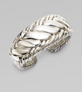 From the Classic Chain Collection. A bold and beautiful kick cuff of polished sterling silver in a striking herringbone pattern.Sterling silverDiameter, about 2¼Width, about 1¼HingedMade in Bali