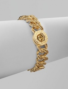 A sleek chain link style with dazzling stones and a logo engraved turn-lock closure. Plated brassGlass stonesTurn-lock closureLength, about 7¼Imported A sleek chain link style with dazzling stones and a logo engraved turn-lock closure. Plated brassGlass stonesTurn-lock closureLength, about 7¼Imported
