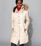 Jones New York's anorak warms you up with a glamorous faux fur hood that is sure to turn heads! (Clearance)