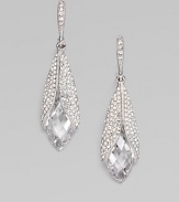EXCLUSIVELY AT SAKS. A dramatic drop design, with a faceted, marquis-shaped cubic zirconia enrobed in pavé crystals.Cubic zirconia and crystal Rhodium plated Drop, about 1¾ Post-and-hinge back Imported