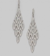 EXCLUSIVELY AT SAKS. A diamond shaped design with crystal marquis drops.Crystal Rhodium plated Length, about 2¾ Leverback closure Imported 