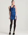 This season's cobalt blue gets a metallic makeover from BCBGMAXAZRIA.