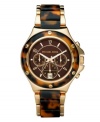 Rich tortoise adds a preppy vibe to this polished Rocktop watch by Michael Kors.