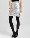 Perfect for party season, this sequin Karen Kane pencil skirt punctuates a closet full of tops and jackets with a sparkling, streamlined silhouette.