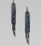 This colorful style sparkles with link chains and rhinestone links in various lengths. BrassGlass stonesLength, about 3½French wire backImported 