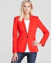 Add a sophisticated top layer to your workday looks with this classic Aqua jacket--a versatile wardrobe essential.