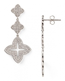 With delicate four-leaf shaped drops, Chrislu's crystal-encrusted clover earrings are good luck charm for the modern sophisticate. With delicate four-leaf shaped drops, Chrislu's crystal-encrusted clover earrings are good luck charm for the modern sophisticate.