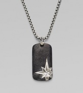Polished sterling silver chain tastefully adorned with a north star dog tag.Sterling silverLength, about 22Pendant, about 1½ x ¾Imported