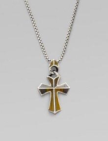 Rayskin-textured sterling silver cross is detailed with tiger's iron inlay. Pendant, about 1¾ long Necklace, about 20 long Imported Rayskin-textured sterling silver cross is detailed with tiger's iron inlay. Pendant, about 1¾ long Necklace, about 20 long Imported