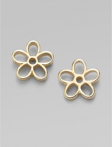 Charming daisies have cutout center and peek-a-boo petal designs. Palladium and rhodium plated Sterling silver posts Diameter, about ½ Post back Imported 