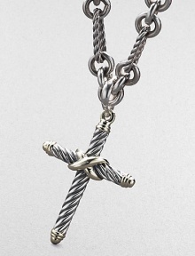 From the Silver Classics Collection. Sterling silver and 14K gold cross enhancer.Necklace sold separately Made in USA From the Silver Classics Collection. Sterling silver and 14K gold cross enhancer.Necklace sold separately Made in USA