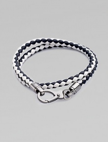 A richly-hued braided leather bracelet perfect for layering and wrap around styling.LeatherAbout 3 diam.Spring claspMade in Italy A richly-hued braided leather bracelet perfect for layering and wrap around styling.LeatherAbout 3 diam.Spring claspMade in Italy