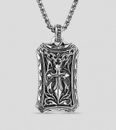 Modern design in finely engraved sterling silver. Necklace, about 26 1 X ¾ Made in USA