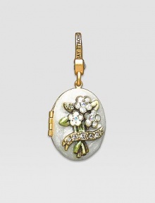 Diamond-like CRYSTALLIZED - Swarovski Elements sparkle on this handcrafted, hand-enameled birthstone locket that opens to hold a favorite photo. Crystal Enamel 18k goldplated brass & brass-plated pewter Month indicated on the back Length, about 1¼ Width, about 1 Spring clip clasp Made in USA Diamond-like CRYSTALLIZED - Swarovski Elements sparkle on this handcrafted, hand-enameled birthstone locket that opens to hold a favorite photo. Crystal Enamel 18k goldplated brass & brass-plated pewter Month indicated on the back Length, about 1¼ Width, about 1 Spring clip clasp Made in USA