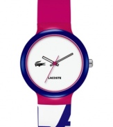 Sport non-stop color with this Goa collection unisex watch from Lacoste.
