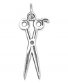 A trendy trim! This polished scissors charm makes the perfect gift for your favorite hair stylist. Crafted in 14k white gold. Chain not included. Approximate length: 1-1/10 inches. Approximate width: 1/2 inch.