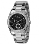 Classically timeless, AX Armani Exchange styled this watch in sleek black and steel.