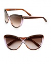 Retro acetate cat's-eye sunglasses get a glam update with a crossover butterfly shaped frame. Available in brown violet with violet gradient lens.Signature T logo temples100% UV protectionMade in Italy