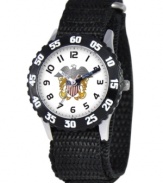 Help your kids stay on time with this fun Time Teacher watch that features a U.S. Navy logo and labeled hands for easy reading.