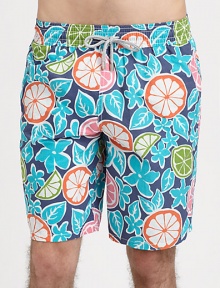 Woven swim trunk with drawstring and full elastic waist, back eyelets to avoid a ballooning effect, made of quick-drying nylon.Elastic drawstring waistSide slash, back flap pocketsInseam, about 9PolyamideMachine washImported Woven swim trunk with drawstring and full elastic waist, back eyelets to avoid a ballooning effect, made of quick-drying nylon.Elastic drawstring waistSide slash, back flap pocketsInseam, about 9PolyamideMachine washImported