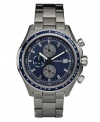 A bold, blue face pops on the muted backdrop of this wear-everywhere watch by Fossil.