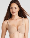 Front closure bra with soft molded cups that provide uplifting support and coverage. Naturally adjusting shoulder straps that conform to your body.