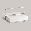 Modern stainless steel napkin holder designed by Peter Holmblad. Made in Denmark.