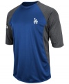 At home or on the road, show your true colors and support your favorite team with this color-blocked MLB Los Angeles Dodgers shirt from Majestic.
