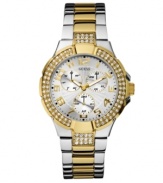 A bold steel timepiece made for both men and women, from GUESS.