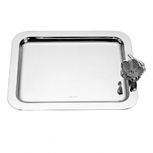 Inspired from Japanese, naturalistic art, the glistening Christofle silver Belle Epoque serving tray has delicate flower details at the handle. Inspired from Japanese, naturalistic art, the glistening Christofle silver Belle Epoque serving tray has delicate flower details at the handle.